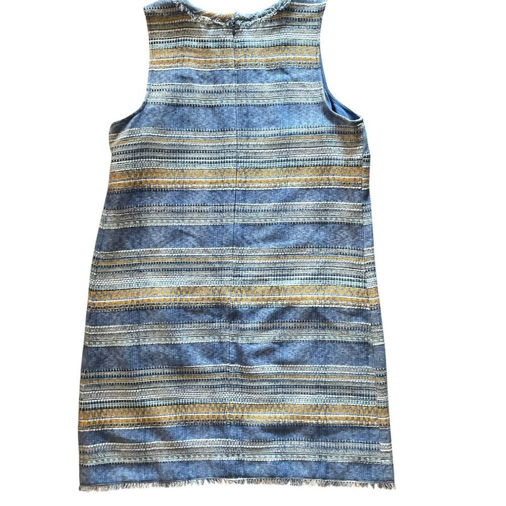 Anthropologie Akemi + Kin $148 Women's Sleeveless Tweed Shift Dress Blue Size 14 - Picture 5 of 9